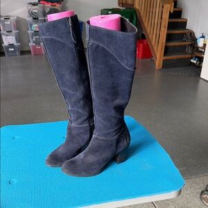 Franco Sarto Women's Navy Suede Knee-High Boots - Classic Comfort 8 size